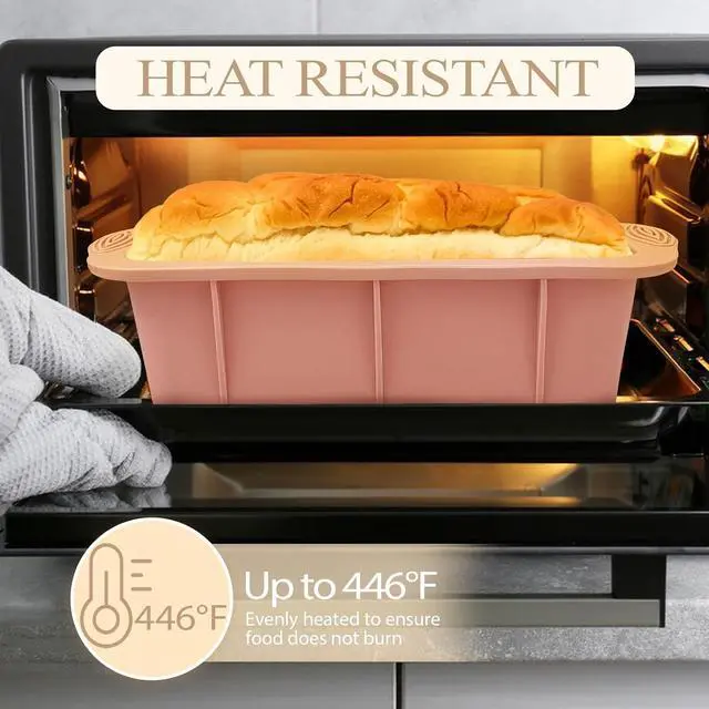 Alt view image 5 of 7 - Koolstuffs Silicone Bread Loaf Pan, 2 PCS Rectangular Non-Stick Baking Mold Pans for Oven, Bread, Cake, Easy Release