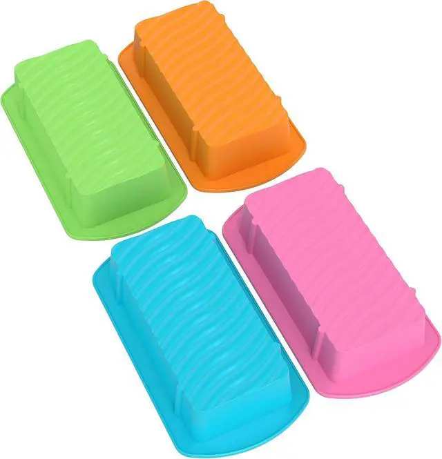 Alt view image 4 of 6 - Bakerpan 4 Pack Silicone Mini Loaf Pans for Baking - 4.5 Inch Reusable Molds for Banana Bread, Pound Cake, Bread Loaves & Mini Cakes - Non-Stick, BPA-Free