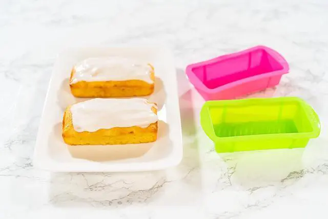 Alt view image 6 of 6 - Bakerpan 4 Pack Silicone Mini Loaf Pans for Baking - 4.5 Inch Reusable Molds for Banana Bread, Pound Cake, Bread Loaves & Mini Cakes - Non-Stick, BPA-Free