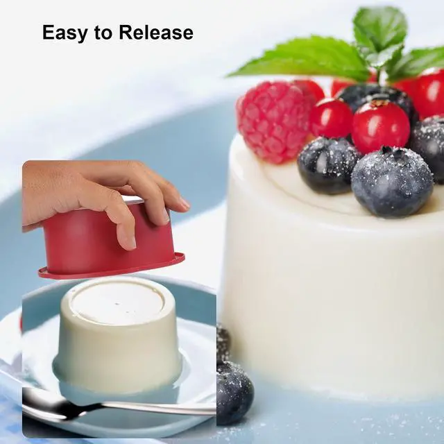 Alt view image 6 of 7 - Nalchios 4 Inch Silicone Round Cake Pans Set of 4, Non-stick Easy Releasing Mini Cake & Pizza Pans, Flexible BPA Free Silicone Baking Mold for Layer, Mini & Cheese Cake