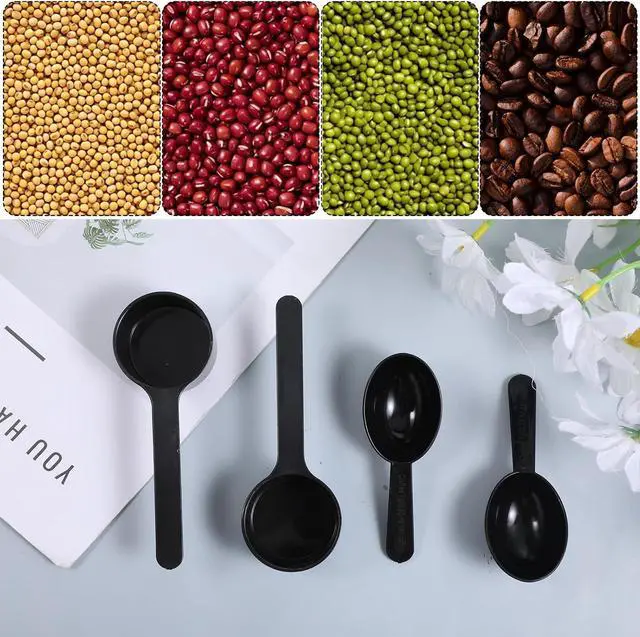 Alt view image 3 of 7 - Plastic Coffee Measuring Spoon, 5 Pack Small Scoops for Canisters 15g & 7g Tablespoon Measuring Spoon Short Handle Coffee Scoop for Tea, Sugar, Cereal, Spices (Black)