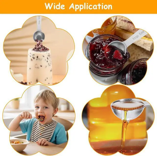Alt view image 4 of 7 - 3 Pcs Single Measuring Spoon, 1 Tsp (1/3tbsp, 5ml) Scoop Teaspoon