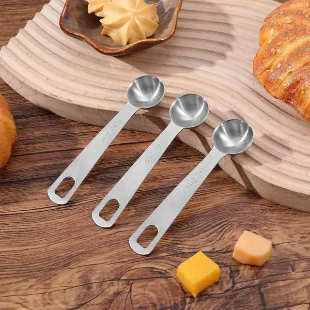 Alt view image 6 of 7 - 3 Pcs Single Measuring Spoon, 1 Tsp (1/3tbsp, 5ml) Scoop Teaspoon