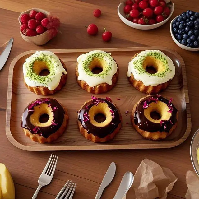 Alt view image 2 of 7 - UOUYOO 2 Pcs silicone cake pan nonstick mini pans