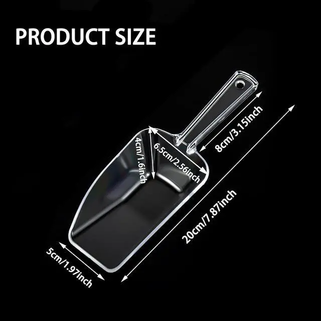 Alt view image 2 of 6 - 3 Pcs Clear Plastic Ice Scoop Set, Small Acrylic Serving Scoops For Candy Buffet, Canisters, Dry Goods Multi-Purpose Kitchen Food Scoop For Coffee, Tea, Flour, Wedding Desserts (7.8 Inch Long)