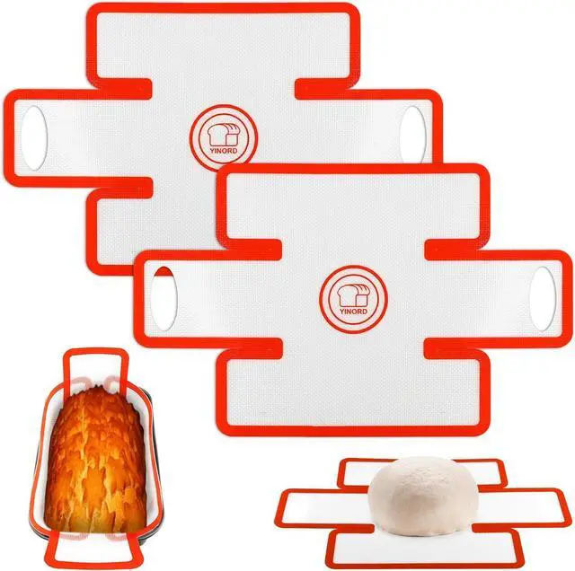 Main image of Silicone Loaf Pan Liners, Upgraded Leak-Proof Folded Edge Design, 2 Pack Non-Stick Reusable Baking Liners Fits 8x5 Inch & 9x5 Inch or 9.5x5 Inch Loaf Pans