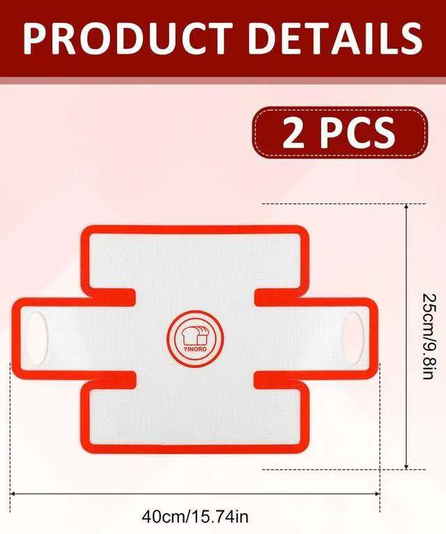 Alt view image 2 of 7 - Silicone Loaf Pan Liners, Upgraded Leak-Proof Folded Edge Design, 2 Pack Non-Stick Reusable Baking Liners Fits 8x5 Inch & 9x5 Inch or 9.5x5 Inch Loaf Pans