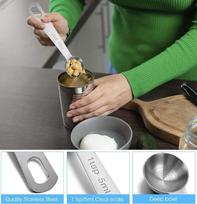Alt view image 3 of 7 - 1 Teaspoon Measuring Spoons, 3Pcs Stainless Steel Kitchen Tools for Precise Cooking, Baking and Spices Measurement, 5ml