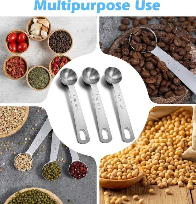 Alt view image 7 of 7 - 1 Teaspoon Measuring Spoons, 3Pcs Stainless Steel Kitchen Tools for Precise Cooking, Baking and Spices Measurement, 5ml