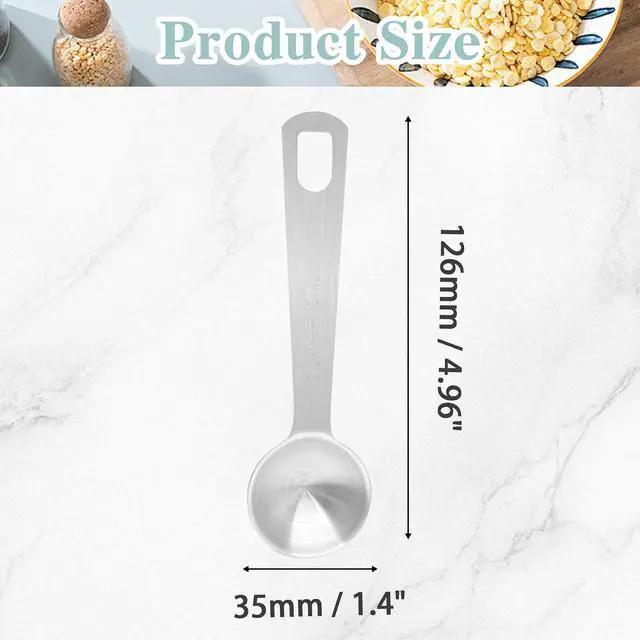 Alt view image 4 of 7 - 2Pcs Stainless Steel Measuring Spoons, 2/3 Tbsp | 2 Tsp | 10 mL