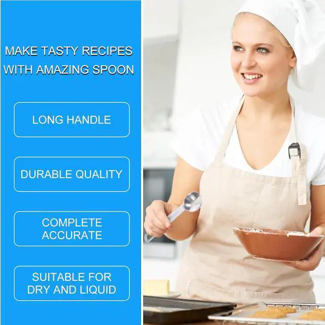 Alt view image 6 of 7 - 2 PCS Tablespoon Measuring Spoon 1/2 Tbsp Stainless Steel Measuring Spoons 1/2 Teaspoon Scoop Kitchen Cooking Spoon for Measurings Coffee Grains Protein Pet Food, Silver
