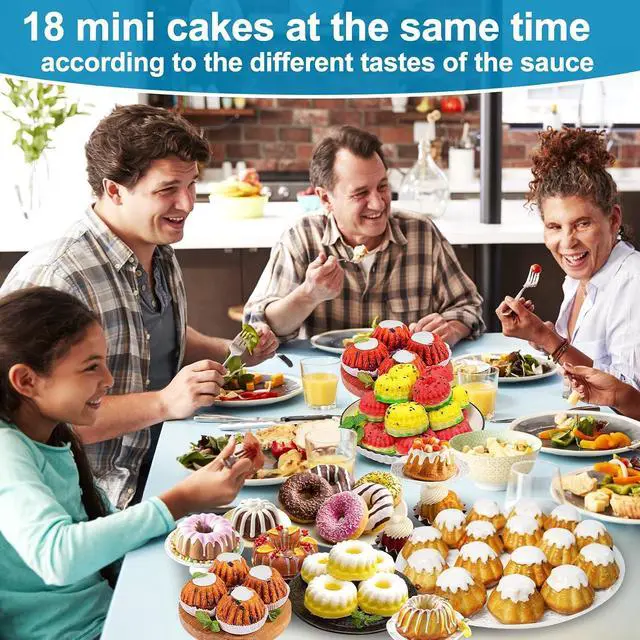 Alt view image 6 of 7 - Palksky Mini Fluted Tube Pan Silicone 6-Cavity(3PCS), Multi-Cavity small Cake Baking Pan, mini moldes para chocoflan
