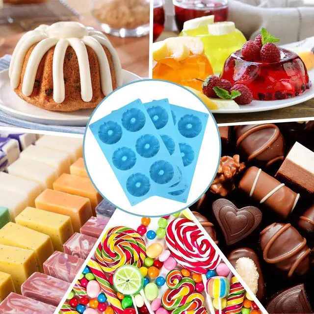 Alt view image 7 of 7 - Palksky Mini Fluted Tube Pan Silicone 6-Cavity(3PCS), Multi-Cavity small Cake Baking Pan, mini moldes para chocoflan