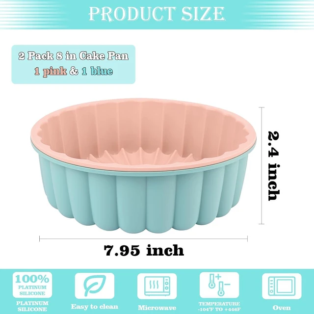 Alt view image 3 of 6 - HUAKENER 2 Pcs Charlotte Cake Pan, 8 Inch Round Cake Pan