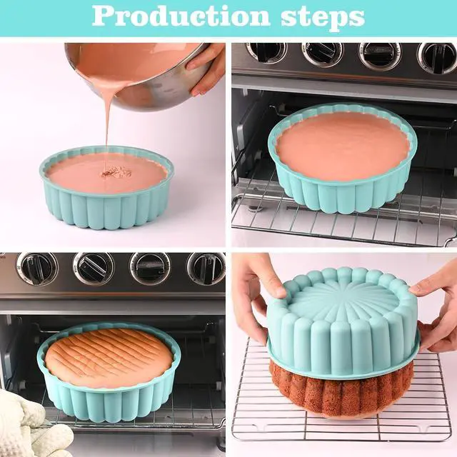 Alt view image 4 of 6 - HUAKENER 2 Pcs Charlotte Cake Pan, 8 Inch Round Cake Pan