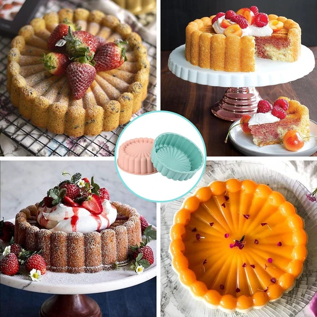 Alt view image 5 of 6 - HUAKENER 2 Pcs Charlotte Cake Pan, 8 Inch Round Cake Pan
