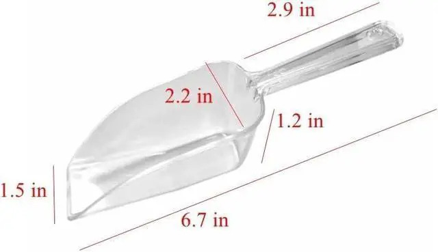 Alt view image 2 of 6 - 12 Pack 6.7" Mini Acrylic Plastic Ice Scoops Multi Purpose Clear Candy Scoops for Dessert Buffets Kitchen, Protein Powders, Ice Cream, Coffee, Tea Jar (Medium)