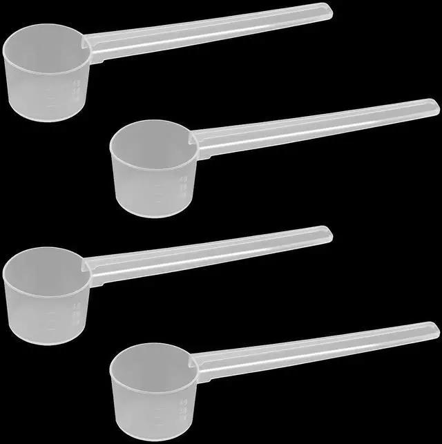 Main image of Ouligay 4pcs 5ML Plastic Measuring Spoons, Teaspoon Scoop, Coffee Scoops, Small Scoops for Canisters, Tablespoon Scoop Dishwasher Safe Reusable Spoons for Liquids Powders Kitchen Cooking Tool