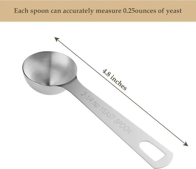 Alt view image 6 of 6 - 1PCS Yeast Measuring Spoon(2-1/4tsp, 2.25tsp, 0.25oz)
