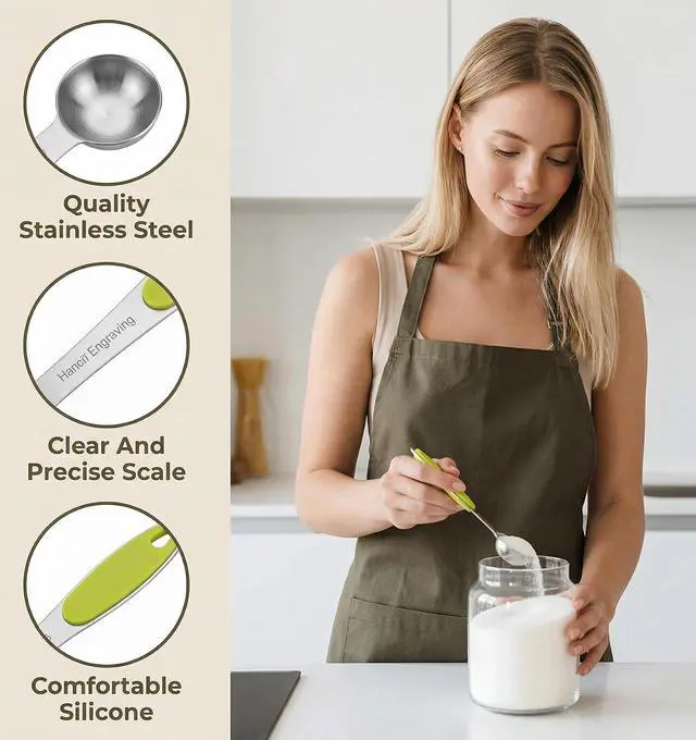 Alt view image 3 of 7 - 2Pcs 2 Tablespoon Measuring Spoon with Grip, 2tbsp (15ml) Scoop Stainless Steel Tablespoon Measuring for Coffee, Tea, Soup