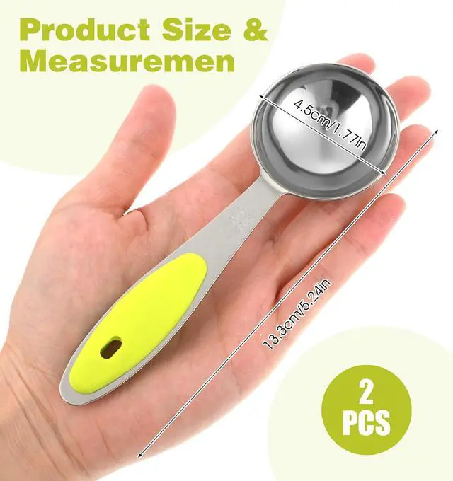 Alt view image 7 of 7 - 2Pcs 2 Tablespoon Measuring Spoon with Grip, 2tbsp (15ml) Scoop Stainless Steel Tablespoon Measuring for Coffee, Tea, Soup