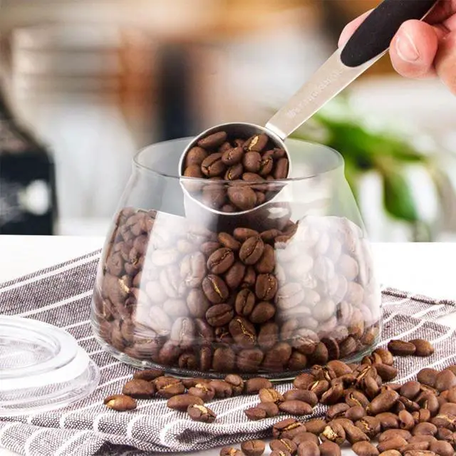 Alt view image 4 of 7 - 2 PCS 1/8 Cup Stainless Steel Measuring Scoops Coffee Measuring Scoop 30ML Small Coffee Scoop Measuring Cup with Black Silicone Handle Large Capacity And Comfortable Hand Feeling Tablespoon