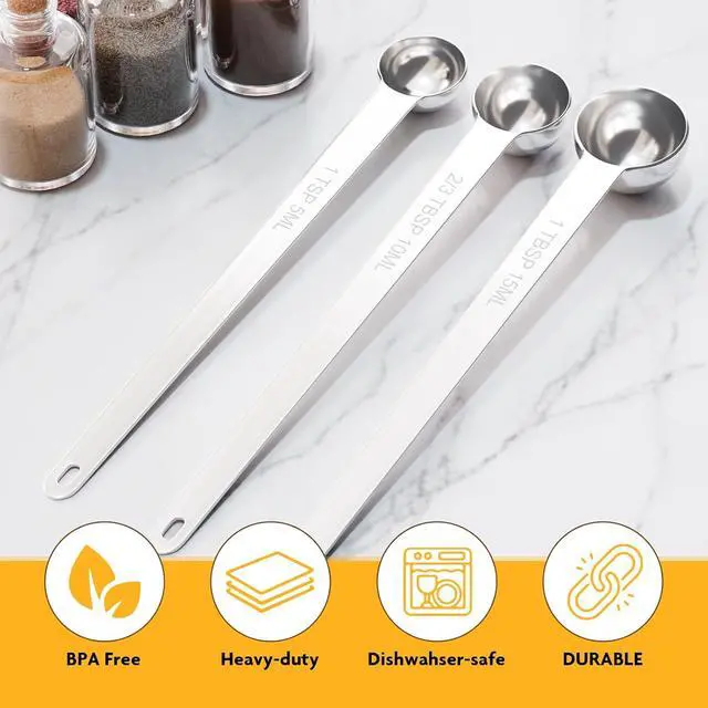 Alt view image 4 of 6 - 1PCS 1TSP(5ml) Extra Long Handle Measuring Spoon, 18/8 Stainless Steel