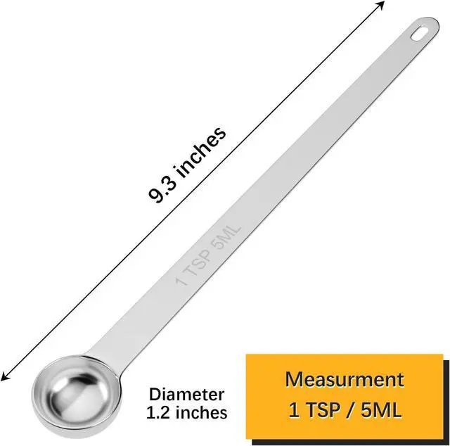 Alt view image 2 of 6 - 1PCS 1TSP(5ml) Extra Long Handle Measuring Spoon, 18/8 Stainless Steel