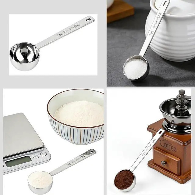 Alt view image 7 of 7 - Stainless Steel Coffee Scoop, 2 Tablespoon (30ml), Set of 2