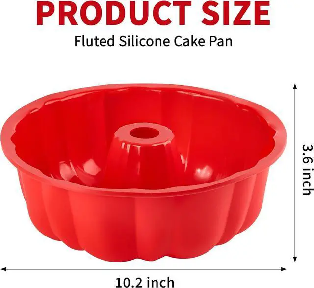 Alt view image 2 of 7 - Puyeipt 10 Inch Silicone Fluted Tube Cake Pan, 2 Pack