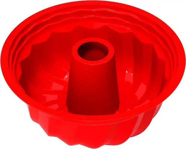 Main image of SOV Silicone cake Pans, Non-stick bundt cake molds, Silicone Bakeware Baking Molds, Perfect for making Cake, Bread, Jello, Gelatin (9.5 inch + 1 pack)