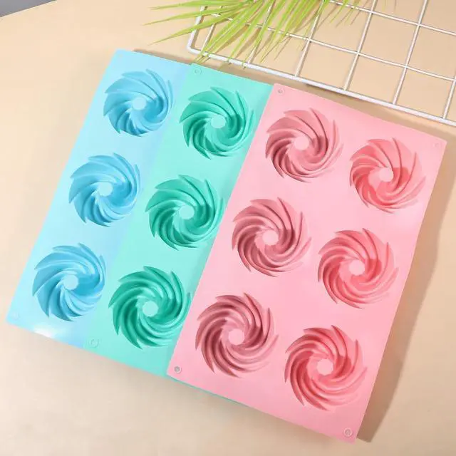 Alt view image 5 of 6 - 3 PCS Mini Bundt Cake Pans for Baking, 6-Cavity Fluted Tubular Mini Cake Pans, Silicone Molds for Baking, Ideal for Brownies, Cookies, Cupcakes, Jellies, Muffins, Donuts(Spiral Shape)