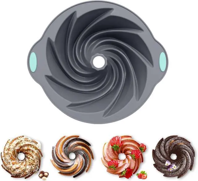 Main image of Bunte Cake Pan, Non-Stick 10-Inch Angel Food Cake Pan, Silicone Cake Mold with Metal Reinforced Frame More Strength for Long-Lasting Performance