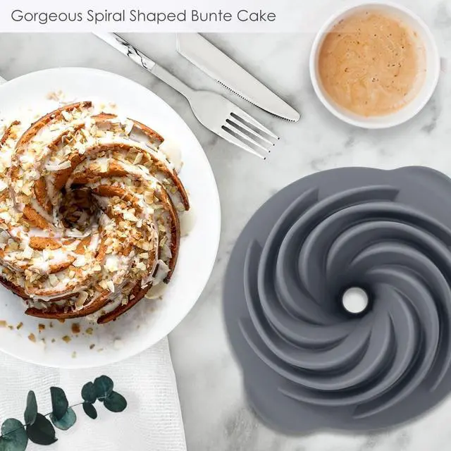 Alt view image 6 of 6 - Bunte Cake Pan, Non-Stick 10-Inch Angel Food Cake Pan, Silicone Cake Mold with Metal Reinforced Frame More Strength for Long-Lasting Performance