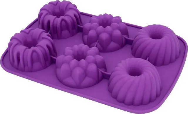 Main image of Cooking Details Mini Silicone Bundt Cake, Fluted Cake Pans Non Stick Fancy Cupcake Pan Food Grade BPA Free (1)
