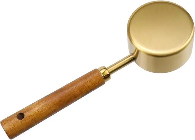 Alt view image 4 of 6 - 1/4 Cup Stainless Steel Measuring Cup with Wooden Handle, 60ml