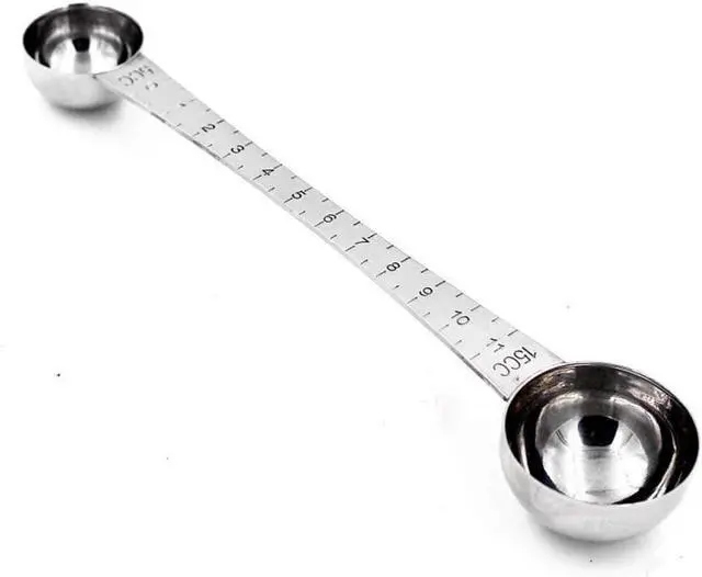 Main image of CoaGu Dual-Measure Coffee Scoop Set: 1 Tsp (5ml) & 1 Tbsp (15ml) Long-Handled Stainless Steel Scoops for Precise Coffee and Baking Measurements