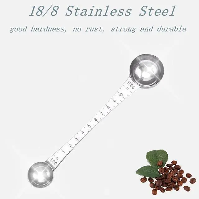 Alt view image 4 of 7 - CoaGu Dual-Measure Coffee Scoop Set: 1 Tsp (5ml) & 1 Tbsp (15ml) Long-Handled Stainless Steel Scoops for Precise Coffee and Baking Measurements