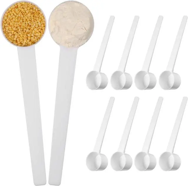 Main image of DOITOOL 10 Pack Plastic Measuring Spoon 5 Gram Scoop for Milk Powder Formula Seasoning Flour Baking Soda Tea and Liquid Ingredients Reusable Kitchen Measuring Spoon