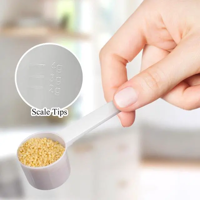 Alt view image 6 of 7 - DOITOOL 10 Pack Plastic Measuring Spoon 5 Gram Scoop for Milk Powder Formula Seasoning Flour Baking Soda Tea and Liquid Ingredients Reusable Kitchen Measuring Spoon