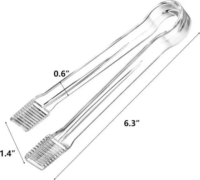 Alt view image 2 of 7 - 16Pcs Clear Plastic Ice Tongs and Scoops, Mini Serving Tongs and Buffet Scoop for Cocktail Whiskey Tea Party Candy Dessert Buffet