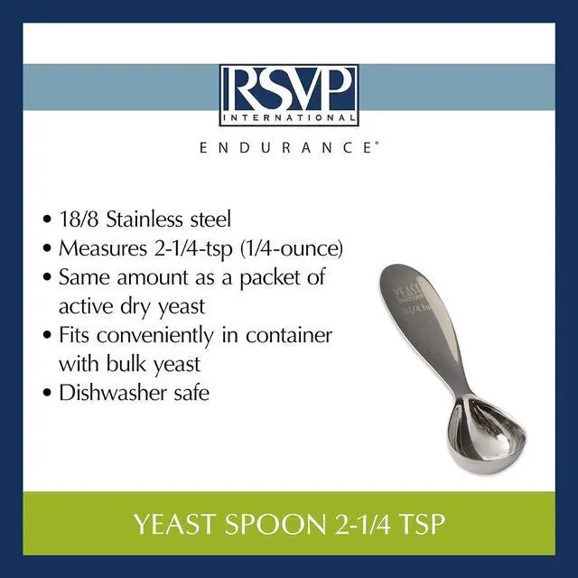 Alt view image 5 of 6 - RSVP International Endurance Kitchen Collection Measuring Tools, Dishwasher Safe, Yeast, 2.25-Teaspoons, Stainless Steel