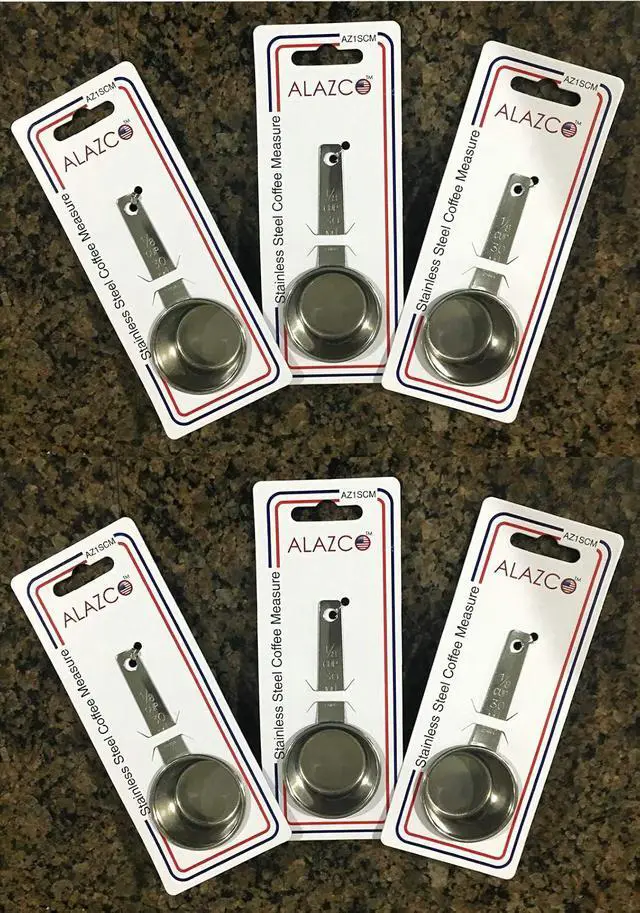 Alt view image 6 of 7 - 6pc STAINLESS STEEL ALAZCO COFFEE MEASURING SCOOP 1/8 CUP - Kitchen Baking Cooking Measuring Scoop Spice Herbs Salt Sugar Flour Cocoa Protein Powder Keto Cream Scoop