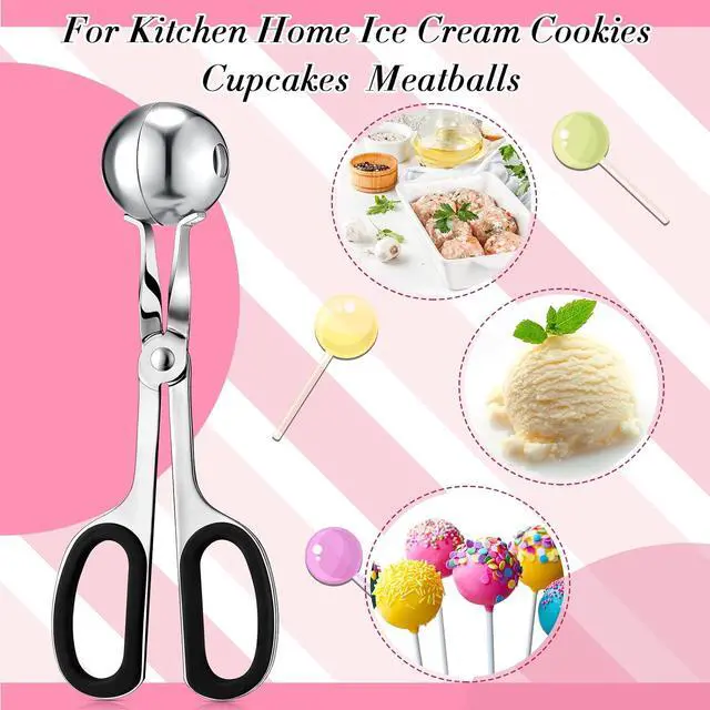 Alt view image 4 of 7 - Yinkin Cake Pop Kit 100 Bags 100 Sticks Ties Scooper for Lollipop,Black