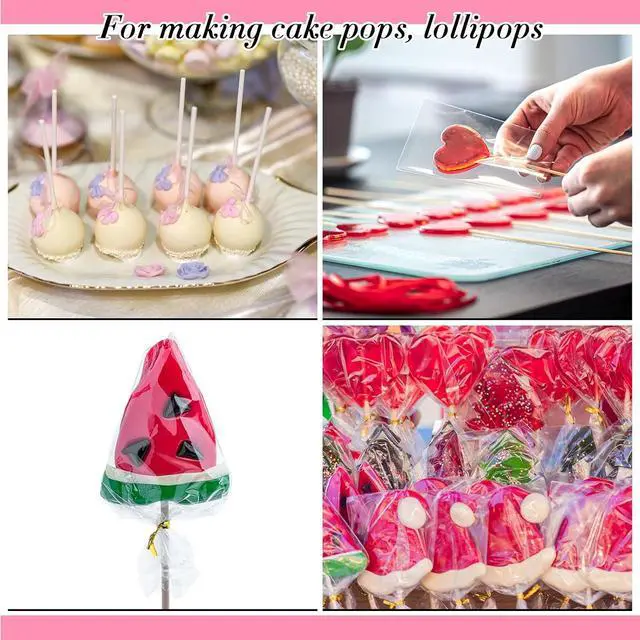 Alt view image 5 of 7 - Yinkin Cake Pop Kit 100 Bags 100 Sticks Ties Scooper for Lollipop,Black