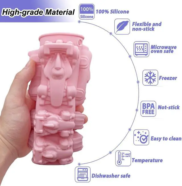 Alt view image 3 of 7 - 2 Pack Cute Car Silicone Molds 3D Race Car Themed Baking Mould Tray DIY Baking Tool for Crayons Chocolate Cake Dessert Candy Mousse Pastry Handmade Soap Cupcake Topper