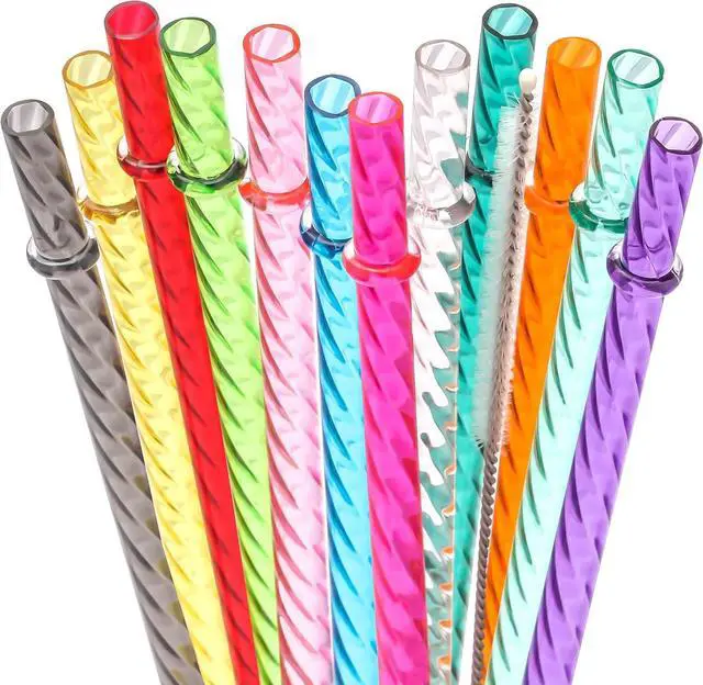 Main image of Dakoufish 12 Inch Reusable Swirl Straws for Stanley 30/40 oz Tumblers,12Pcs