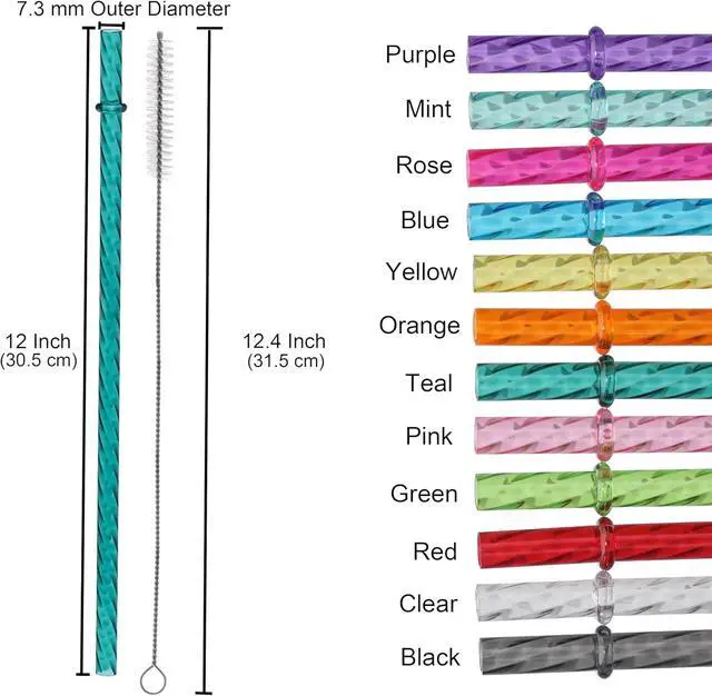 Alt view image 2 of 7 - Dakoufish 12 Inch Reusable Swirl Straws for Stanley 30/40 oz Tumblers,12Pcs