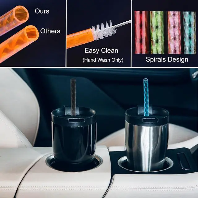 Alt view image 3 of 7 - Dakoufish 12 Inch Reusable Swirl Straws for Stanley 30/40 oz Tumblers,12Pcs