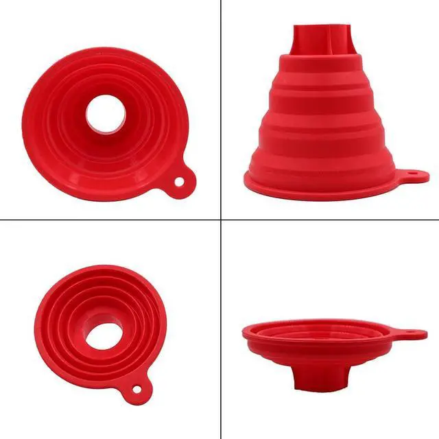Alt view image 2 of 7 - KongNai Silicone Collapsible Wide Mouth Funnel for Jars, Foldable Large Canning Funnel for Wide Mouth Jar, Food Grade Silicone Transferring Tool for Liquid Oil Jam Solid Seasoning Bean